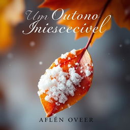 A captivating book cover for "Um Outono Inesquecível" that symbolizes the transition from autumn to winter