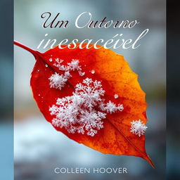 A captivating book cover for "Um Outono Inesquecível" that symbolizes the transition from autumn to winter