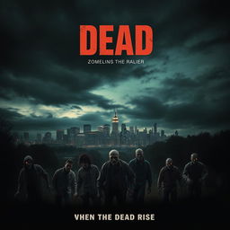 A movie poster for the thriller film titled "Dead" that captures the chilling story of the dead coming back to life as zombies