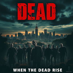 A movie poster for the thriller film titled "Dead" that captures the chilling story of the dead coming back to life as zombies