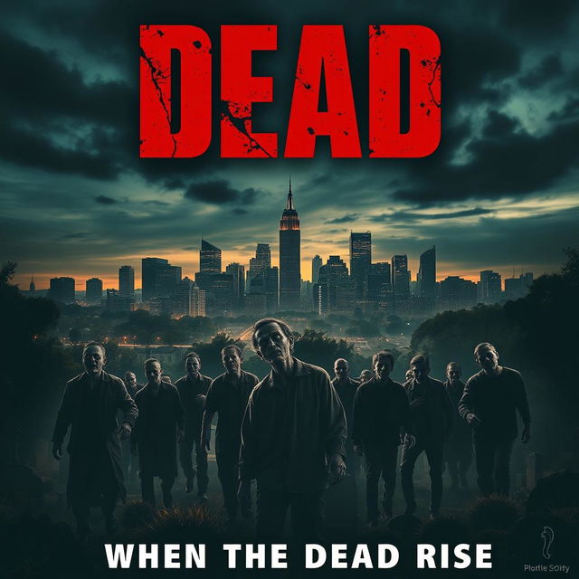 A movie poster for the thriller film titled "Dead" that captures the chilling story of the dead coming back to life as zombies