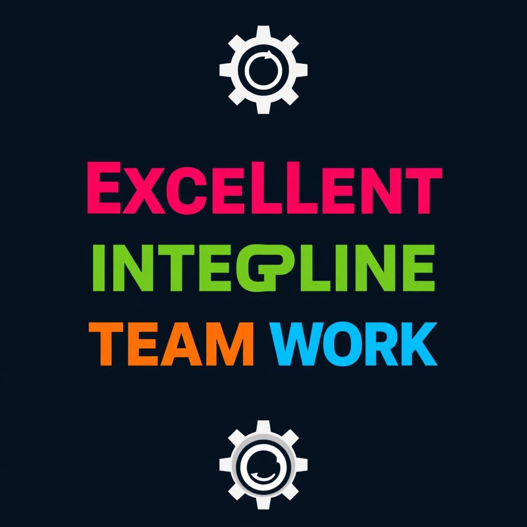 A compelling graphic design artwork showcasing the tagline: "Excellent, Discipline, Integrity, Team Work