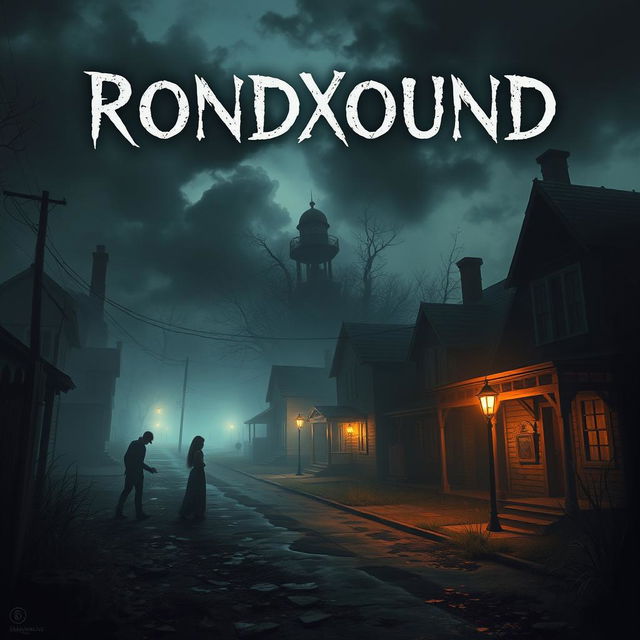 Eerie cover art for a horror quest game titled 'RONDXOUND'