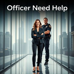 A movie poster featuring a female architect standing confidently and smiling at the camera, with a male NYPD cop positioned behind her as her work partner