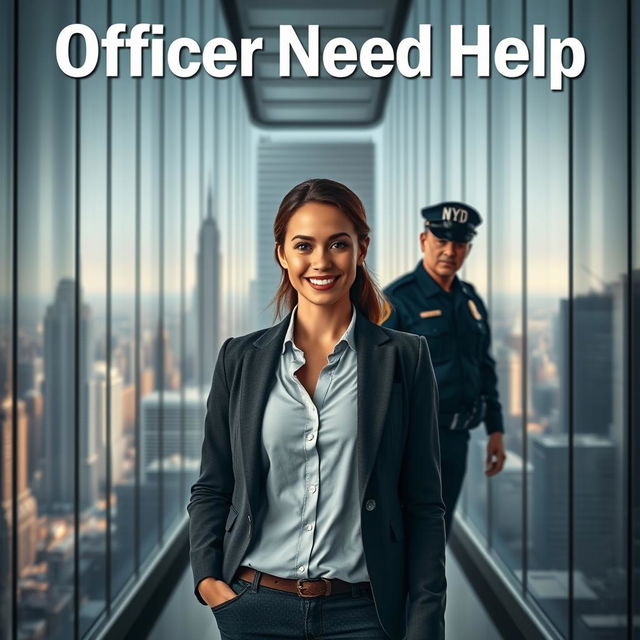 A movie poster featuring a female architect standing confidently and smiling at the camera, with a male NYPD cop positioned behind her as her work partner