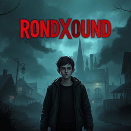 Eerie and suspenseful cover for a horror quest game titled 'RONDXOUND'