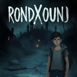 Eerie and suspenseful cover for a horror quest game titled 'RONDXOUND'