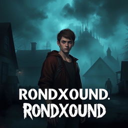 Eerie and suspenseful cover for a horror quest game titled 'RONDXOUND'