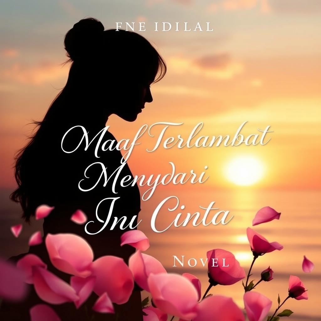 A captivating book cover design for the novel "Maaf Terlambat Menyadari Ini Cinta"