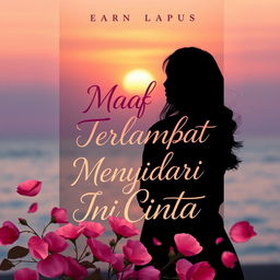 A captivating book cover design for the novel "Maaf Terlambat Menyadari Ini Cinta"