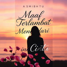 A captivating book cover design for the novel "Maaf Terlambat Menyadari Ini Cinta"