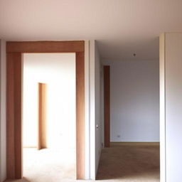 Generate a rectangular room that's 8x5 meters, with a door on each 5m side. On one side of the 8m wall, place two windows spaced 2m apart - one 2.5m wide, the other 2m wide, both elevated 70cm from the floor.