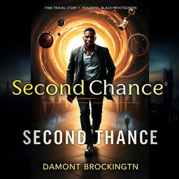 A powerful and thought-provoking book cover for "Second Chance," a time travel story featuring a black protagonist, authored by Damont Brockington