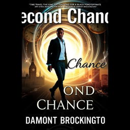 A powerful and thought-provoking book cover for "Second Chance," a time travel story featuring a black protagonist, authored by Damont Brockington