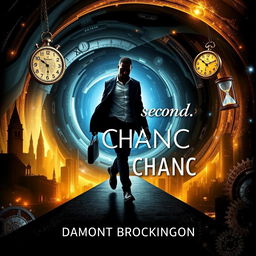 A powerful and thought-provoking book cover for "Second Chance," a time travel story featuring a black protagonist, authored by Damont Brockington