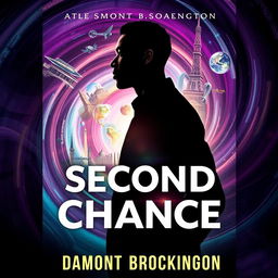 A captivating book cover for "Second Chance," a time travel narrative featuring a black male protagonist, authored by Damont Brockington