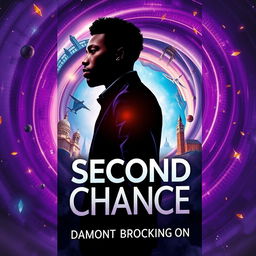 A captivating book cover for "Second Chance," a time travel narrative featuring a black male protagonist, authored by Damont Brockington