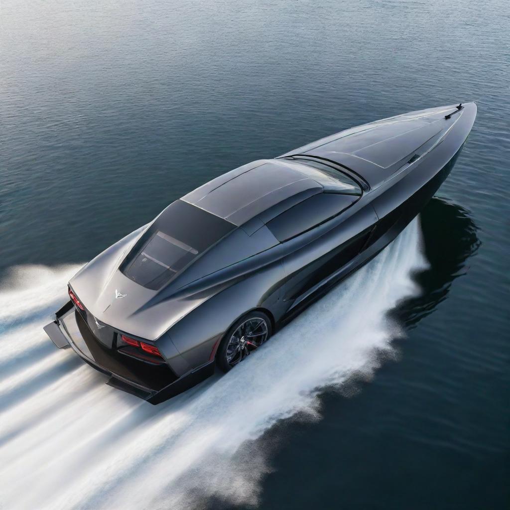 A high-speed luxury boat showcasing the sporty and iconic design elements of a Corvette supercar