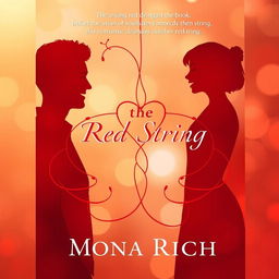 A captivating book cover for 'The Red String' featuring an intricate design symbolizing the Asian belief of soulmates connected by a red string