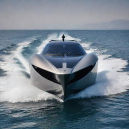 A high-end marine speed boat incorporating the superior aerodynamics and luxury design aesthetics of a Pagani supercar