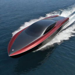 Imagine a sleek, high-speed boat that embodies the distinguished design elements and Italian aesthetics of an Alfa Romeo supercar