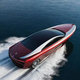 Imagine a sleek, high-speed boat that embodies the distinguished design elements and Italian aesthetics of an Alfa Romeo supercar