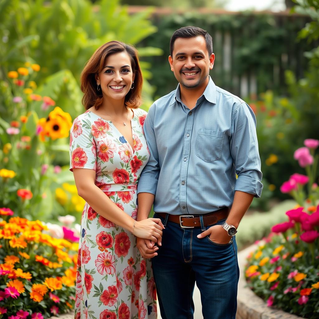 A 34-year-old woman standing with her husband