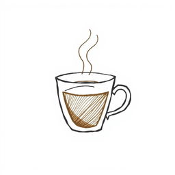 A simplistic pen sketch illustration of a cup of coffee