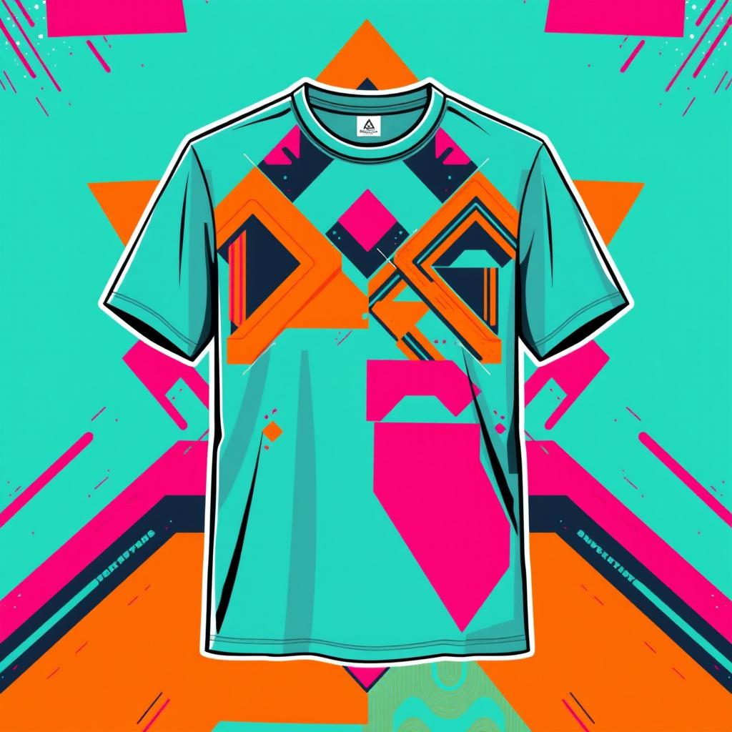 A trendy t-shirt design with a modern graphic art style