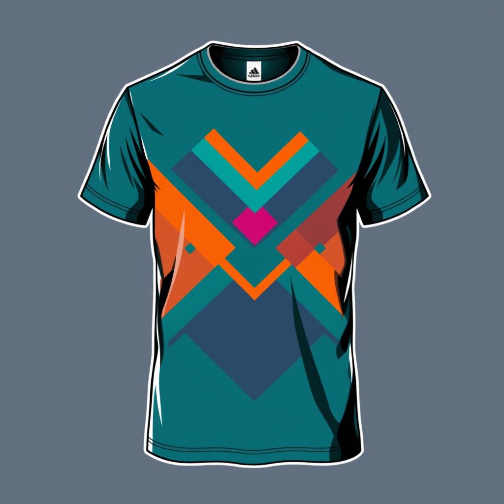 A trendy t-shirt design with a modern graphic art style