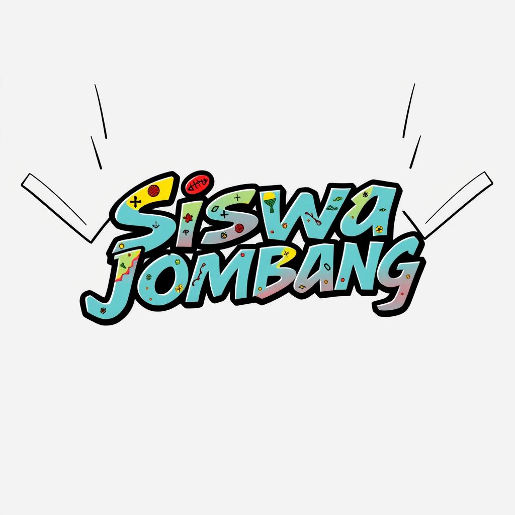 A t-shirt design featuring the phrase "Siswa Jombang" in a stylish, bold font across the chest