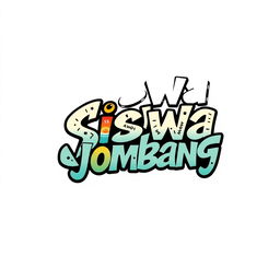 A t-shirt design featuring the phrase "Siswa Jombang" in a stylish, bold font across the chest