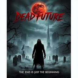 A chilling horror movie poster titled "Dead Future"