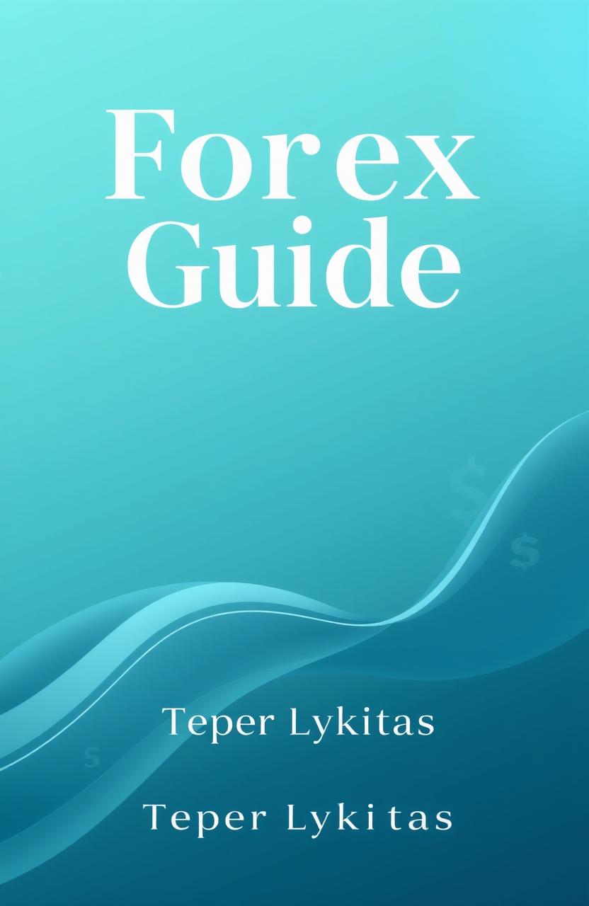 A sophisticated yet minimalist first cover design for a book titled "Forex Guide" by Teper Lykritas