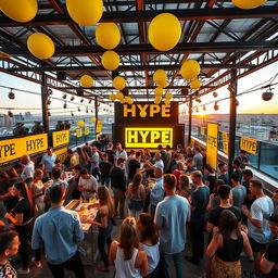 A vibrant rooftop event in Barcelona with about 400 attendees