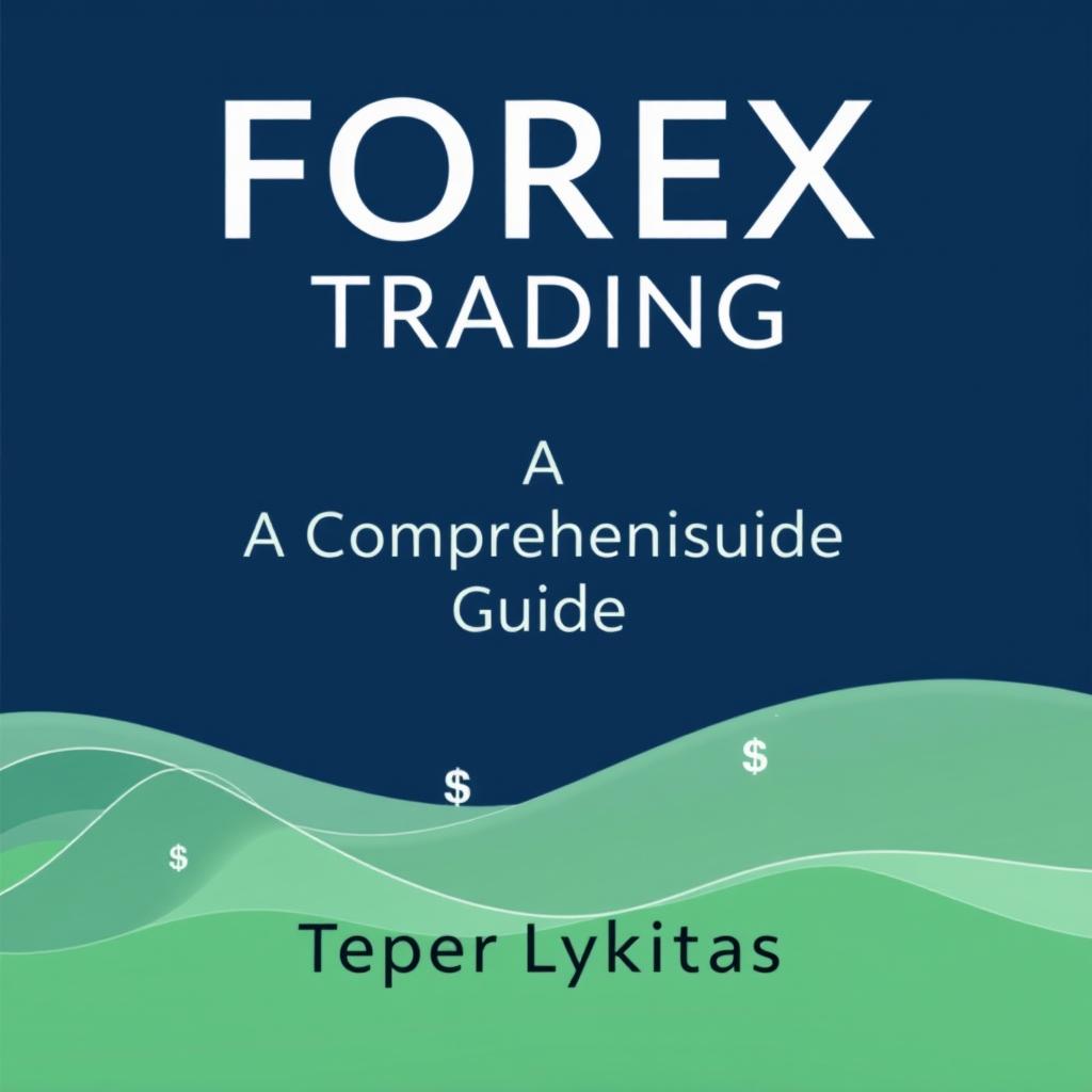 A sophisticated yet minimalist first cover design for a book titled "Forex Trading: A Comprehensive Guide" by Teper Lykritas