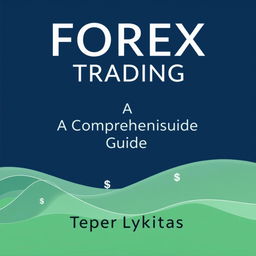 A sophisticated yet minimalist first cover design for a book titled "Forex Trading: A Comprehensive Guide" by Teper Lykritas