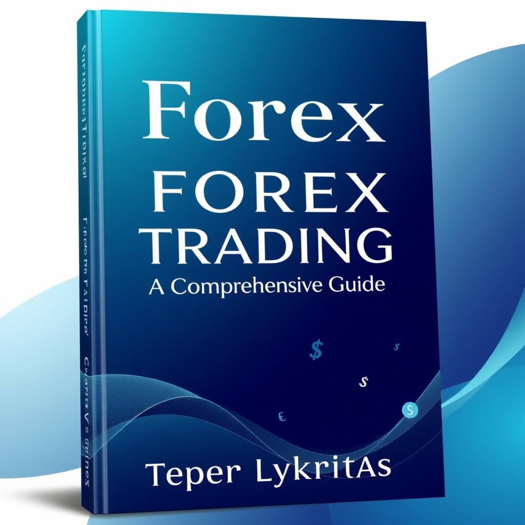 A sophisticated yet minimalist first cover design for a book titled "Forex Trading: A Comprehensive Guide" by Teper Lykritas