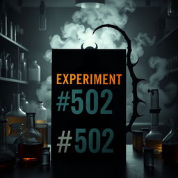 A book cover for a novel titled 'Experiment #502'