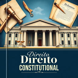 A detailed and visually appealing book cover design for a constitutional law textbook