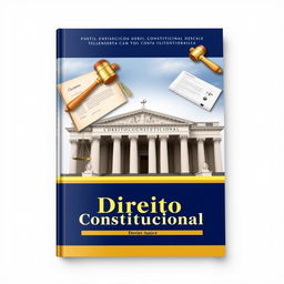 A detailed and visually appealing book cover design for a constitutional law textbook