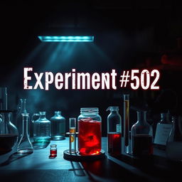 A book cover for a novel titled 'Experiment #502'