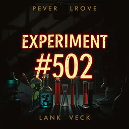 A book cover for a novel titled 'Experiment #502'