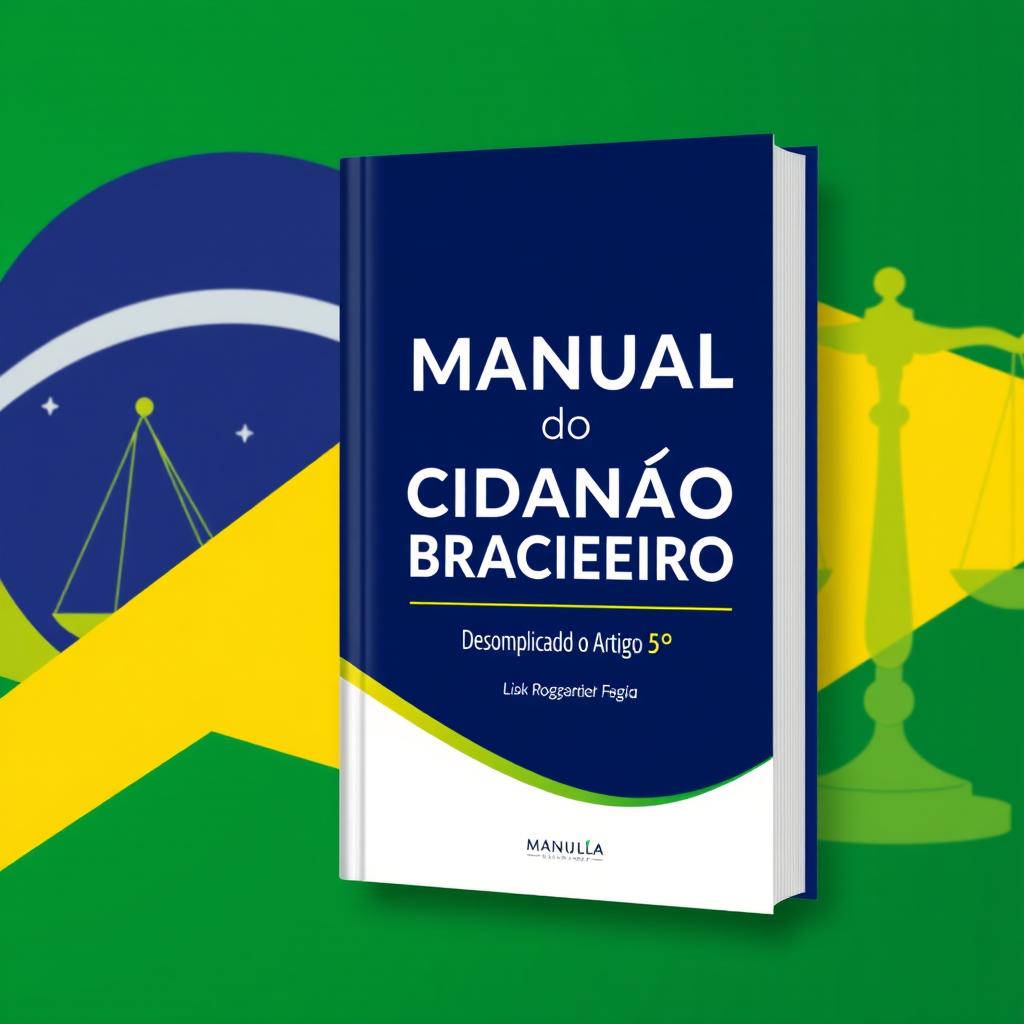 A book cover design featuring the title 'Manual do Cidadão Brasileiro: Descomplicando o Artigo 5°'