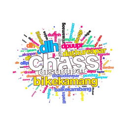 A short sleeve chaos design featuring various words like 'dlh', 'dpupr', 'disbudpar', 'dikeswan', and 'balekambang', all creatively arranged in a visually appealing manner