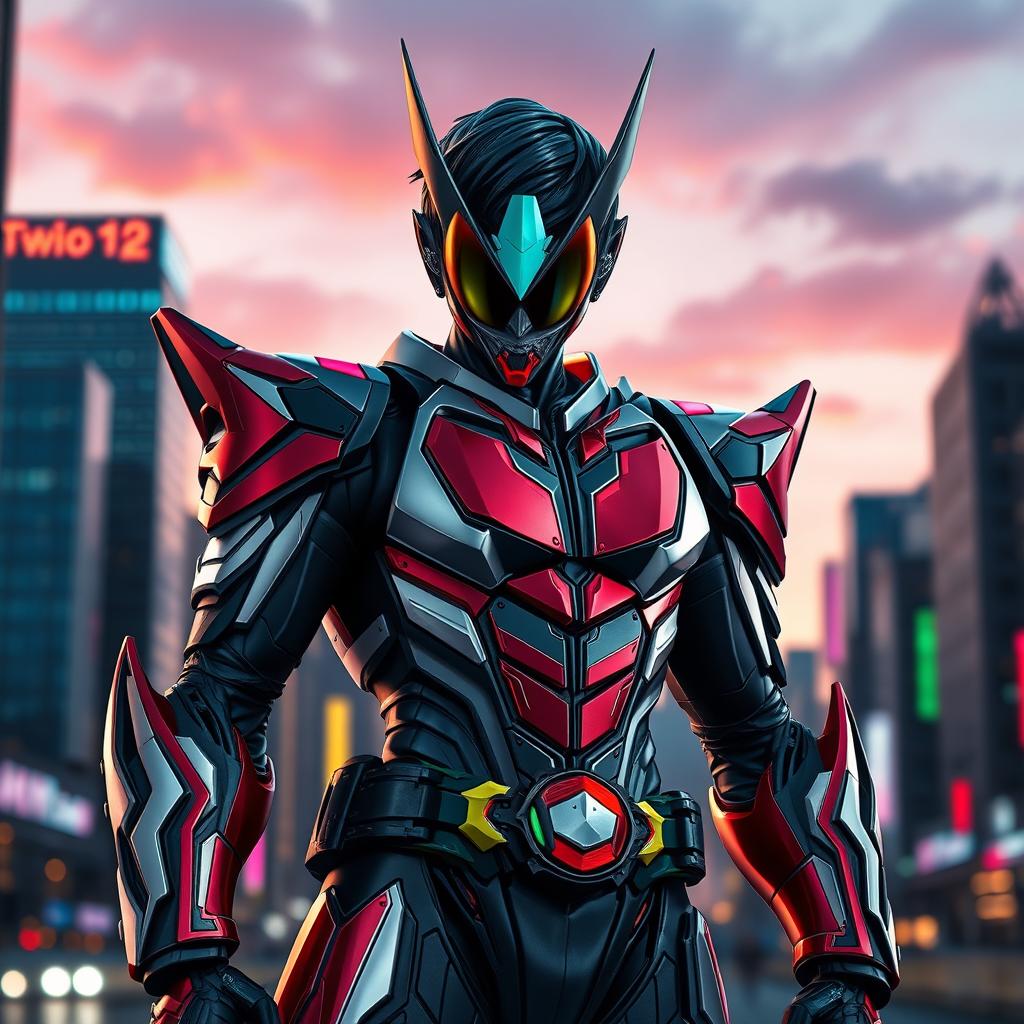 A full body view of Kamen Rider RX without his mask, showcasing a confident and heroic stance