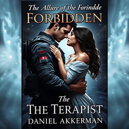 A captivating book cover featuring two realistic figures locked in a passionate embrace