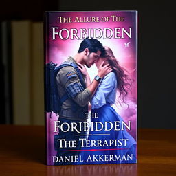 A captivating book cover featuring two realistic figures locked in a passionate embrace