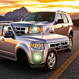 A 2010 Ford Escape car with the unique feature of Ford Bronco Sport headlamps