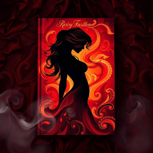 A tantalizing and alluring book cover design featuring an abstract silhouette of a sensual woman